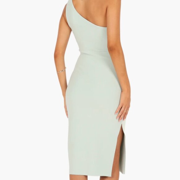 Petal & Pup Nadene One-Shoulder Midi Dress in Mint - Picture 13 of 14